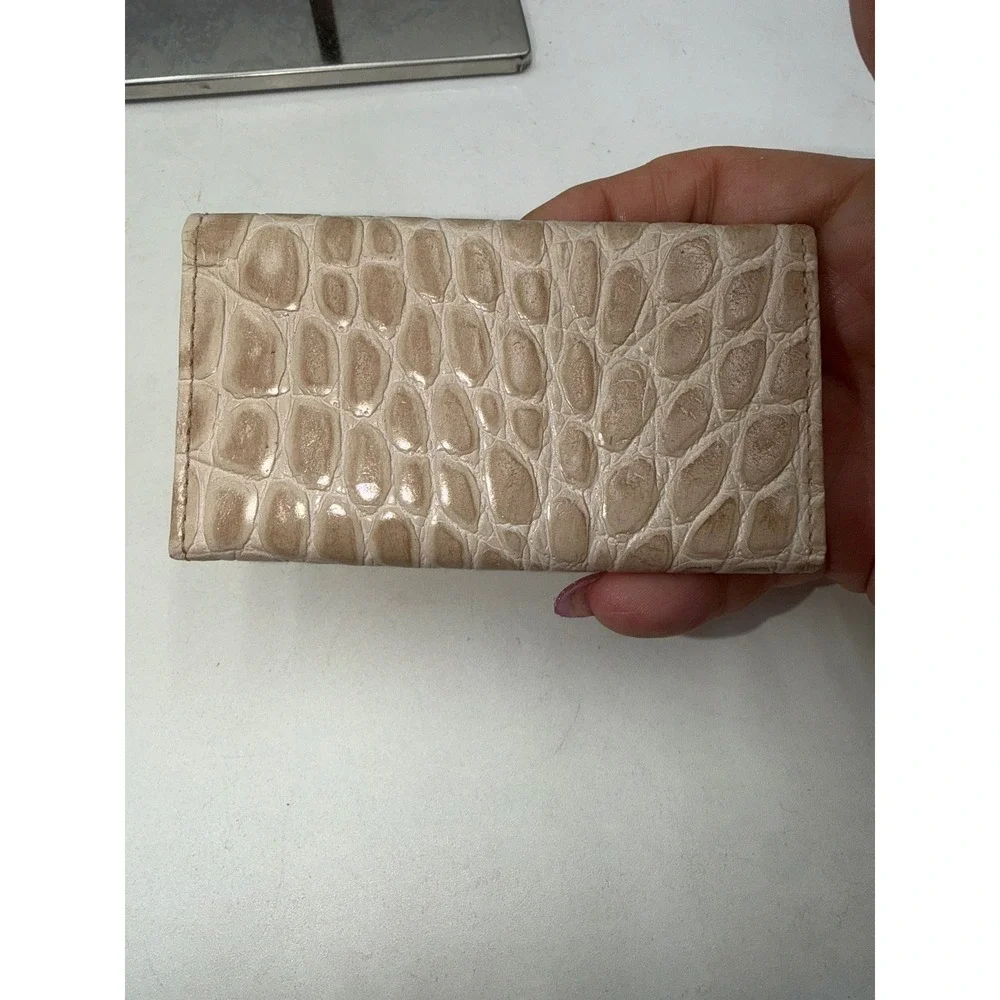 Furla Beige Crocodile Embossed Leather 6 Hook Key Case Wallet Made in Italy